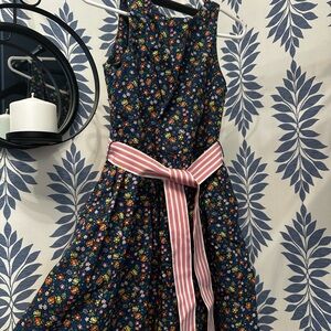 Polo by Ralph Lauren Floral Kids Dress with Pink Stripes